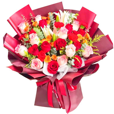 延边22朵玫瑰百合,追求真爱幸福